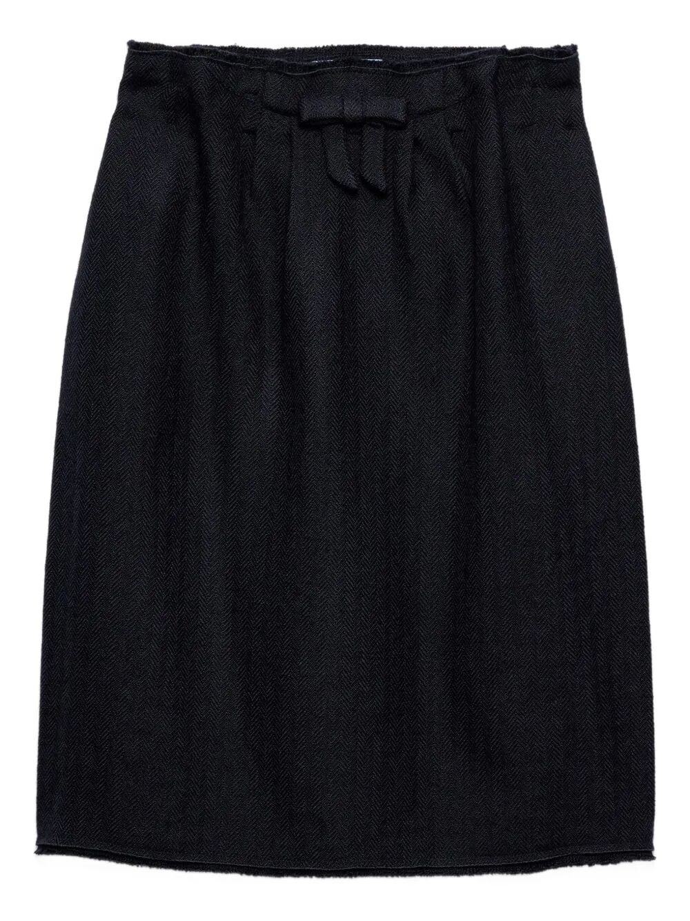 Chevron Wool Midi Skirt