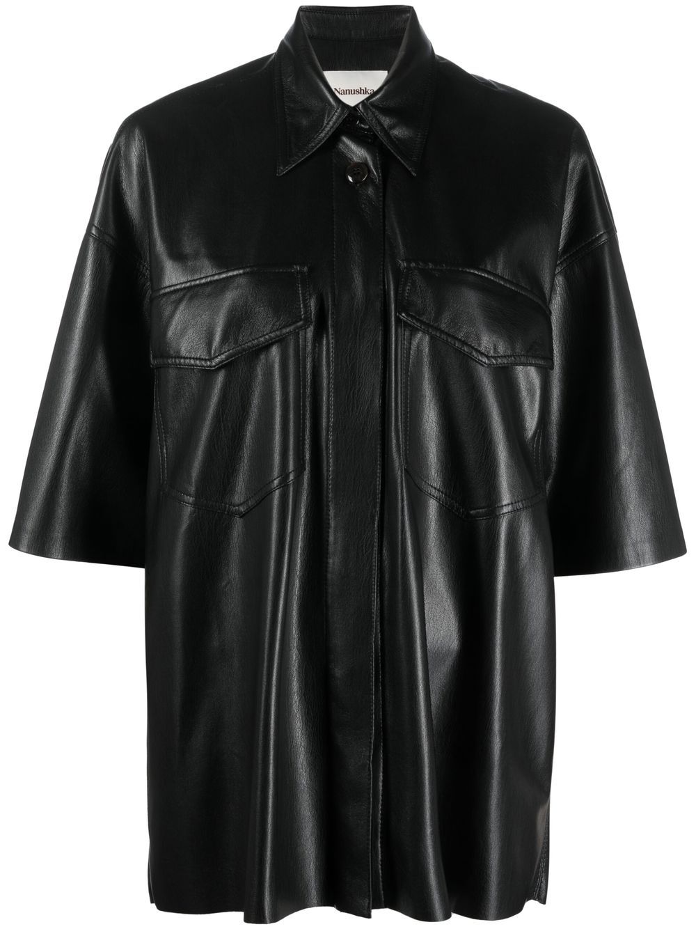 Roque faux-leather shirt - Black