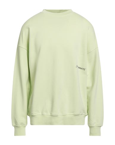 Man Sweatshirt Light green Size L Cotton, Elastane