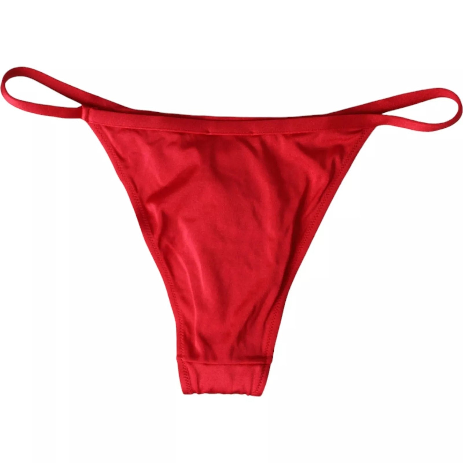 Nylon Stretch Bikini Bottom — Red