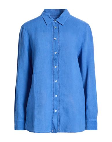 Woman Shirt Blue Size 10 Linen