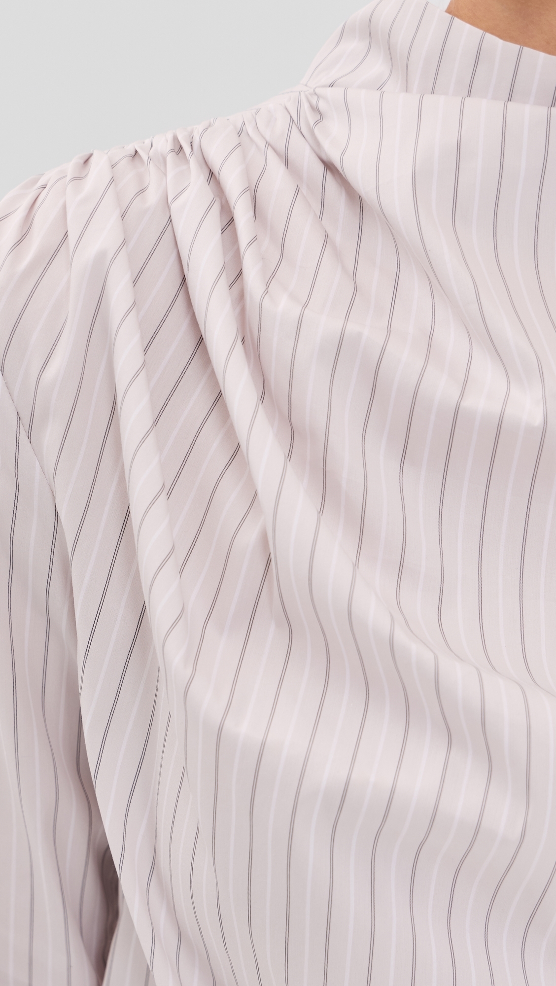 Penelope Draped Blouse Dove Stripe
