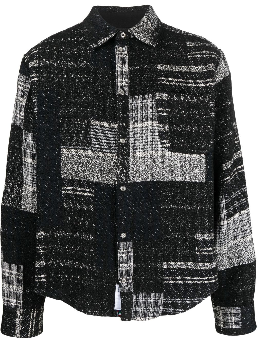 Plaid-pattern shirt - Black