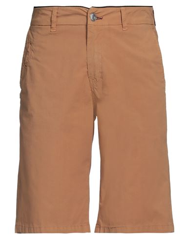 Man Shorts & Bermuda Shorts Camel Size 38 Cotton, Elastane