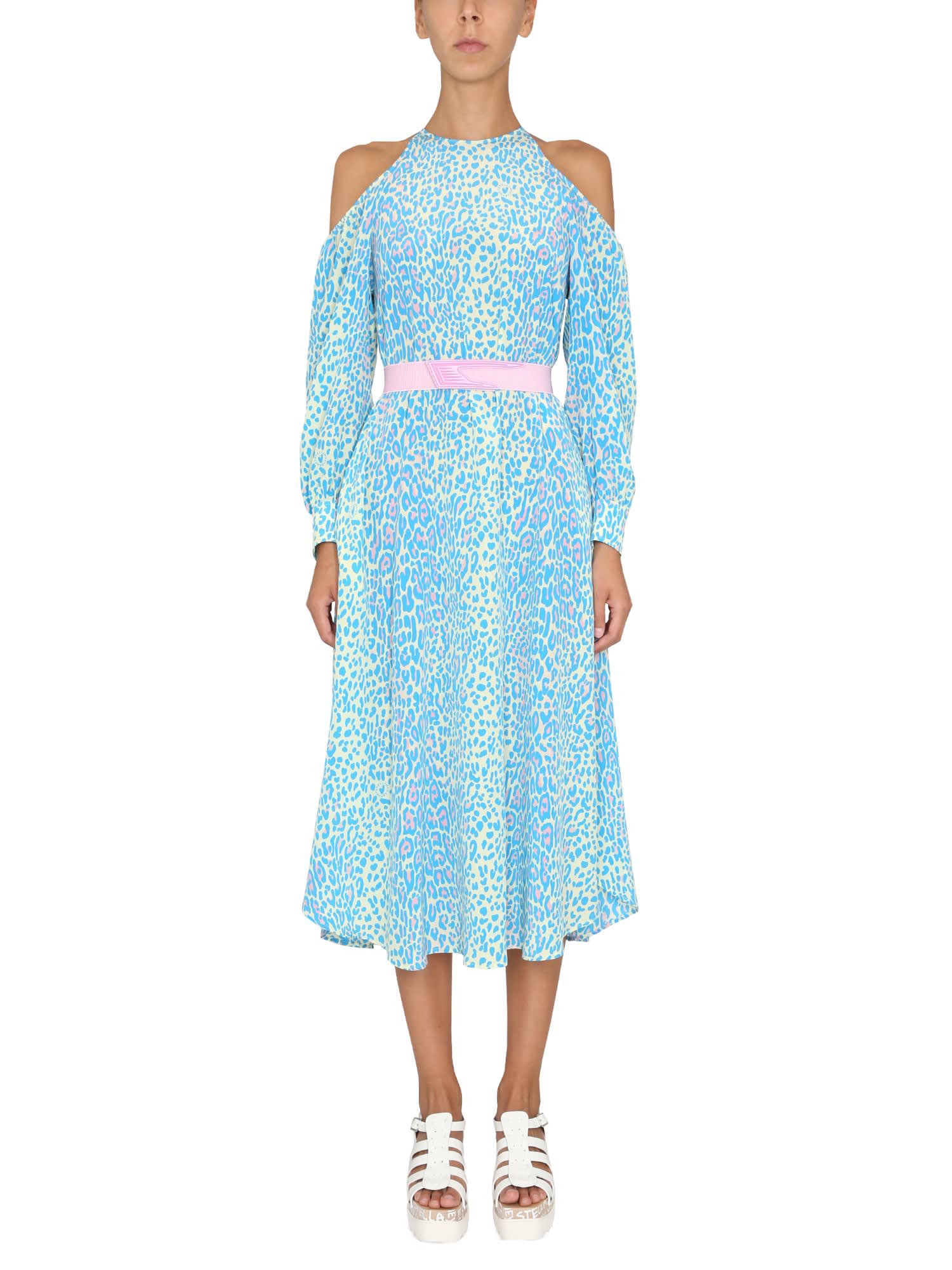 Leopard-print belted dress