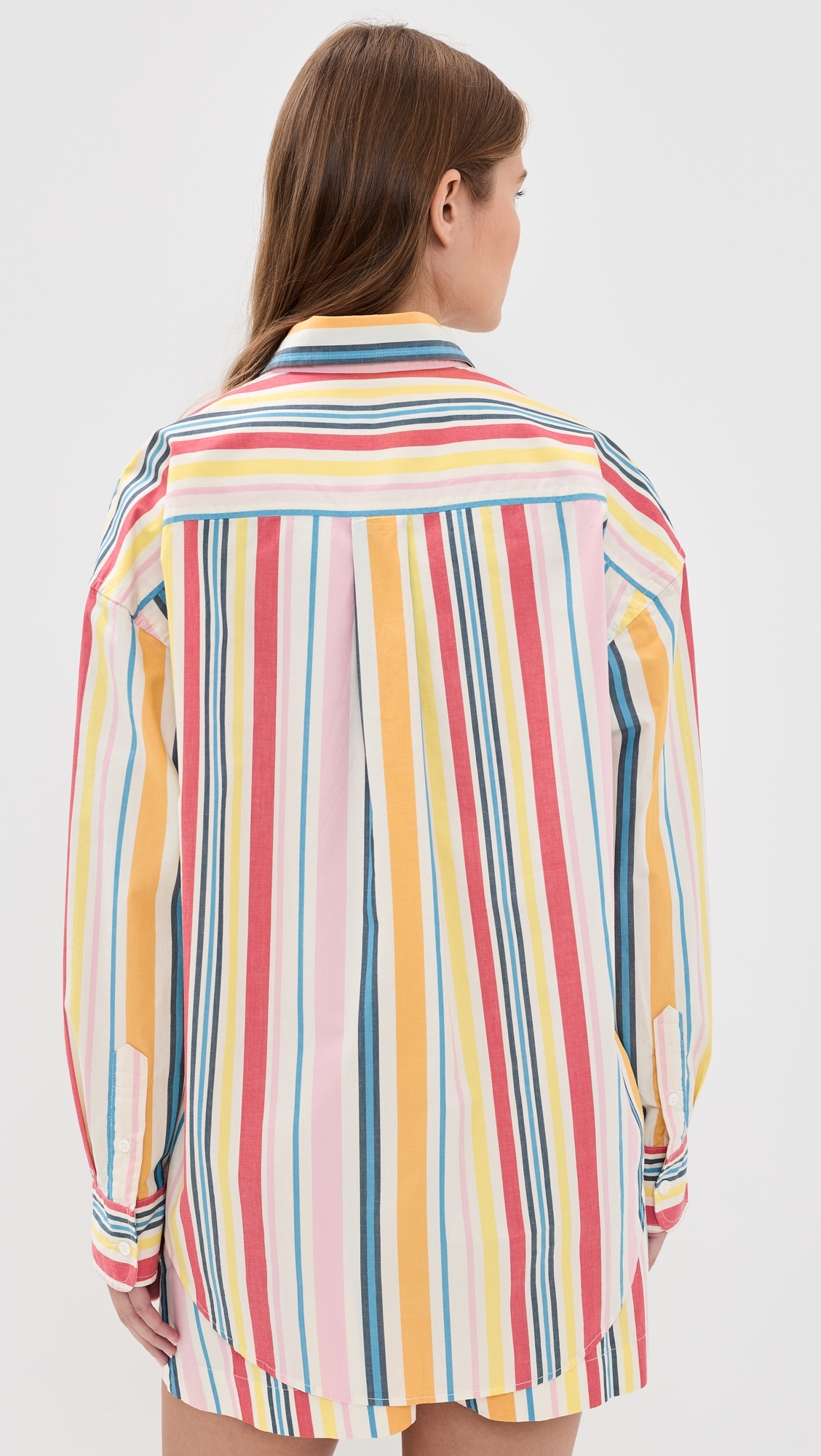 Coastal Poplin Relaxed Button Down Shirt Sunset Parade