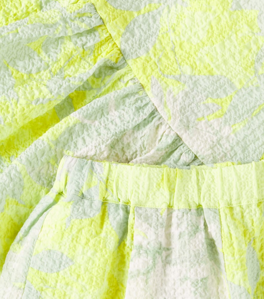 Printed cotton top and shorts set