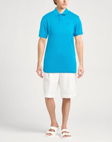 Man Polo shirt Turquoise Size 3XL Cotton