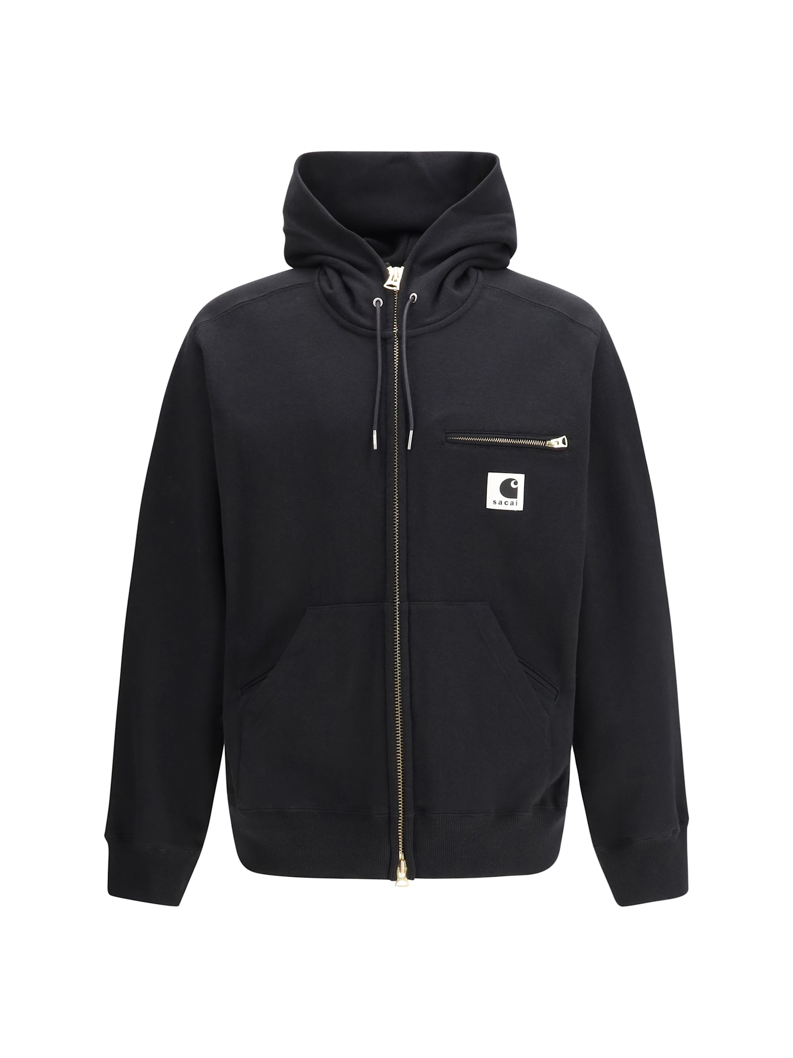 Sacai - hooded jacket zip chest and kangaroo pocket