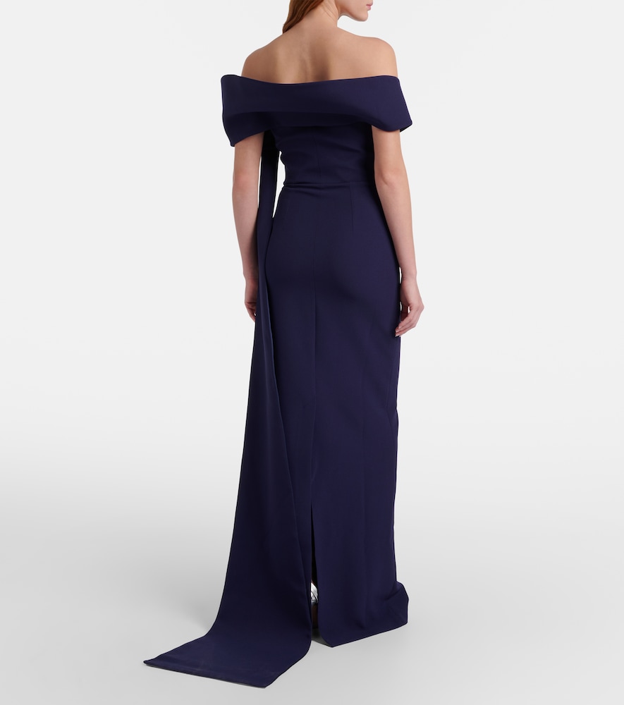 Giorgia off-shoulder crêpe gown
