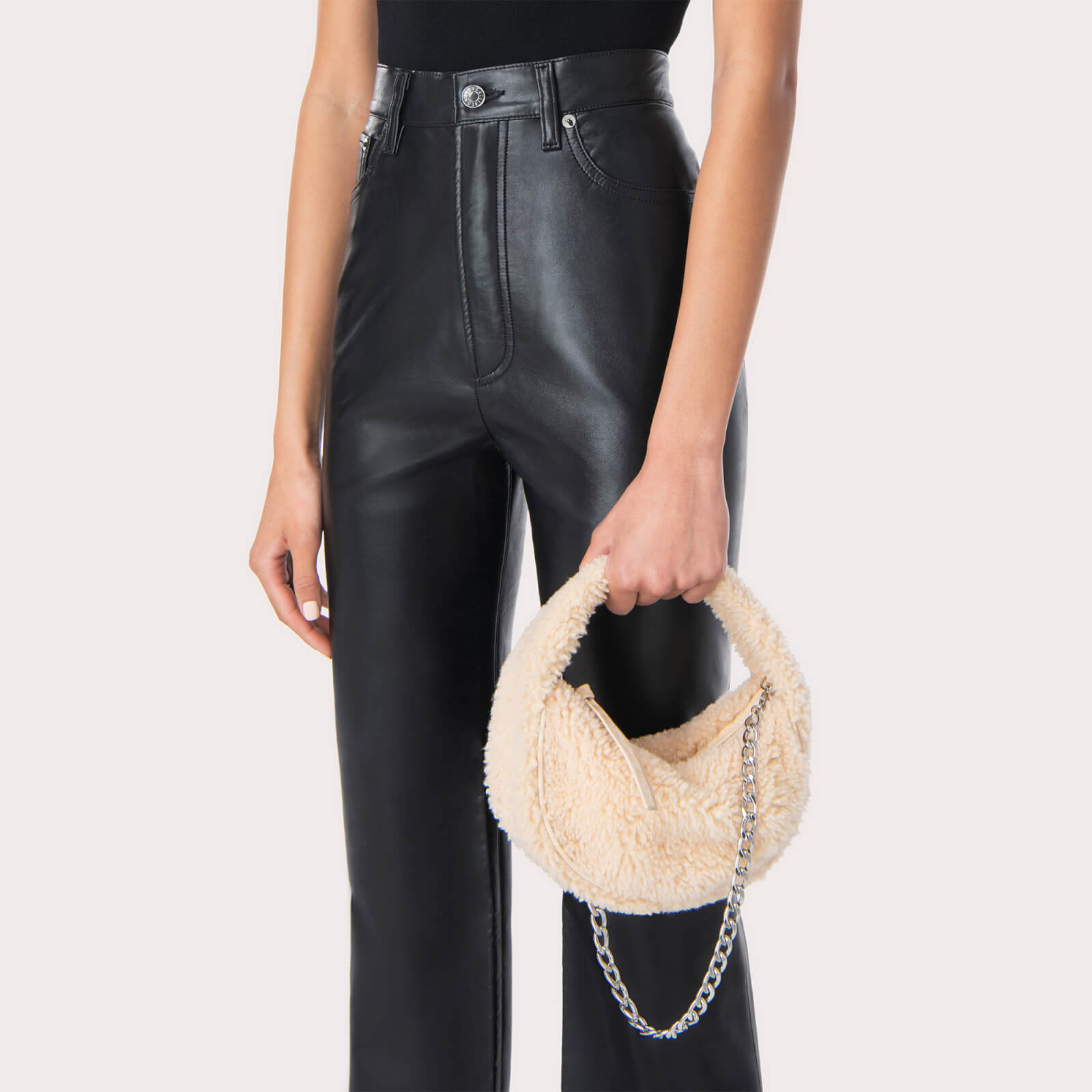 BY FAR Baby Cush Shearling Bag
