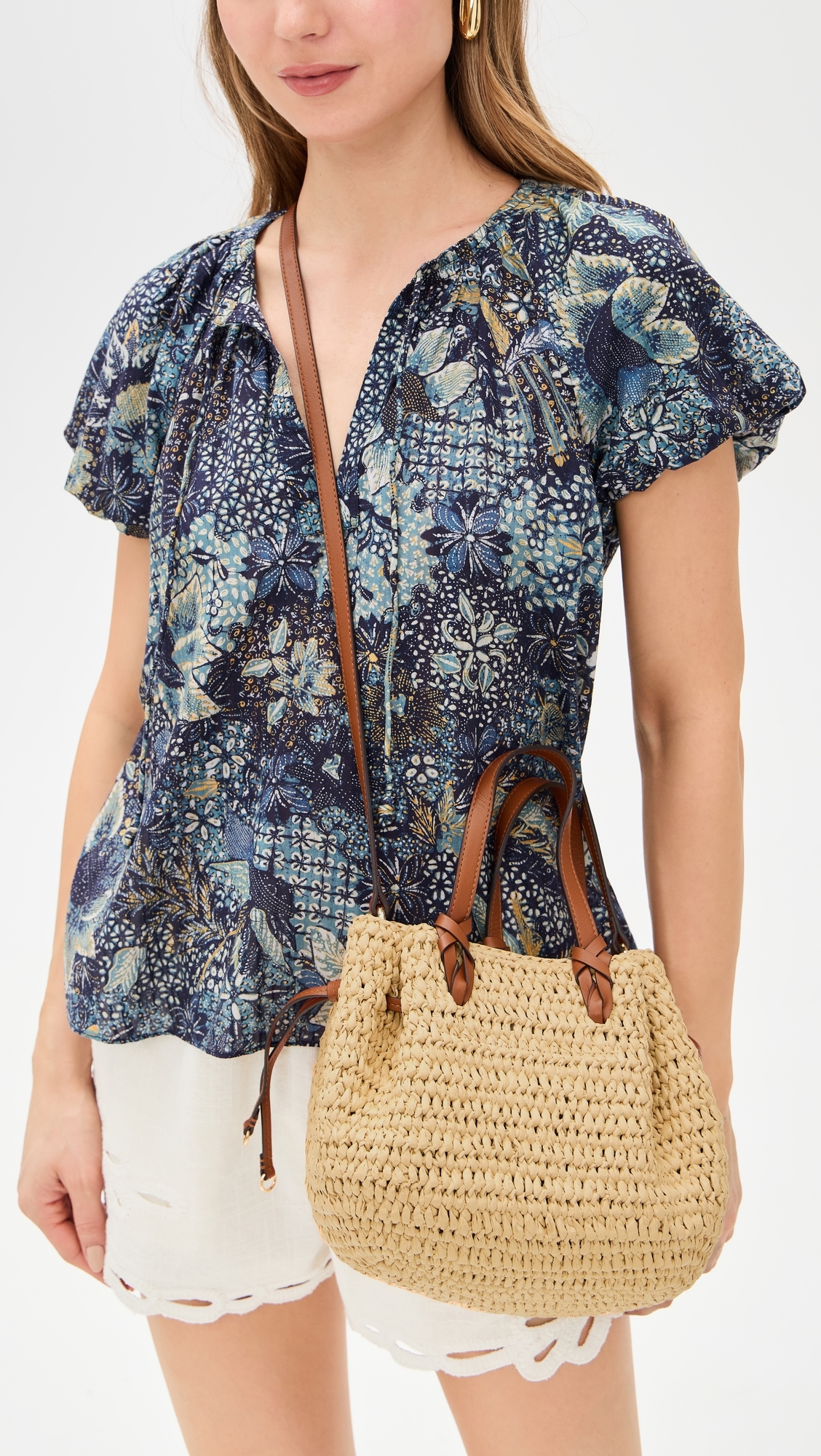 Gio Raffia Crossbody Bag Natural One Size