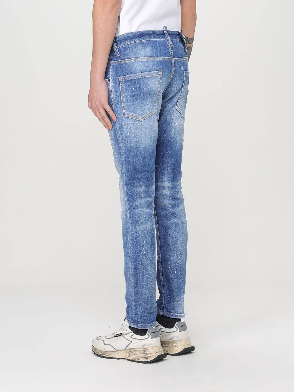 Distressed tapered-leg trousers - Blue