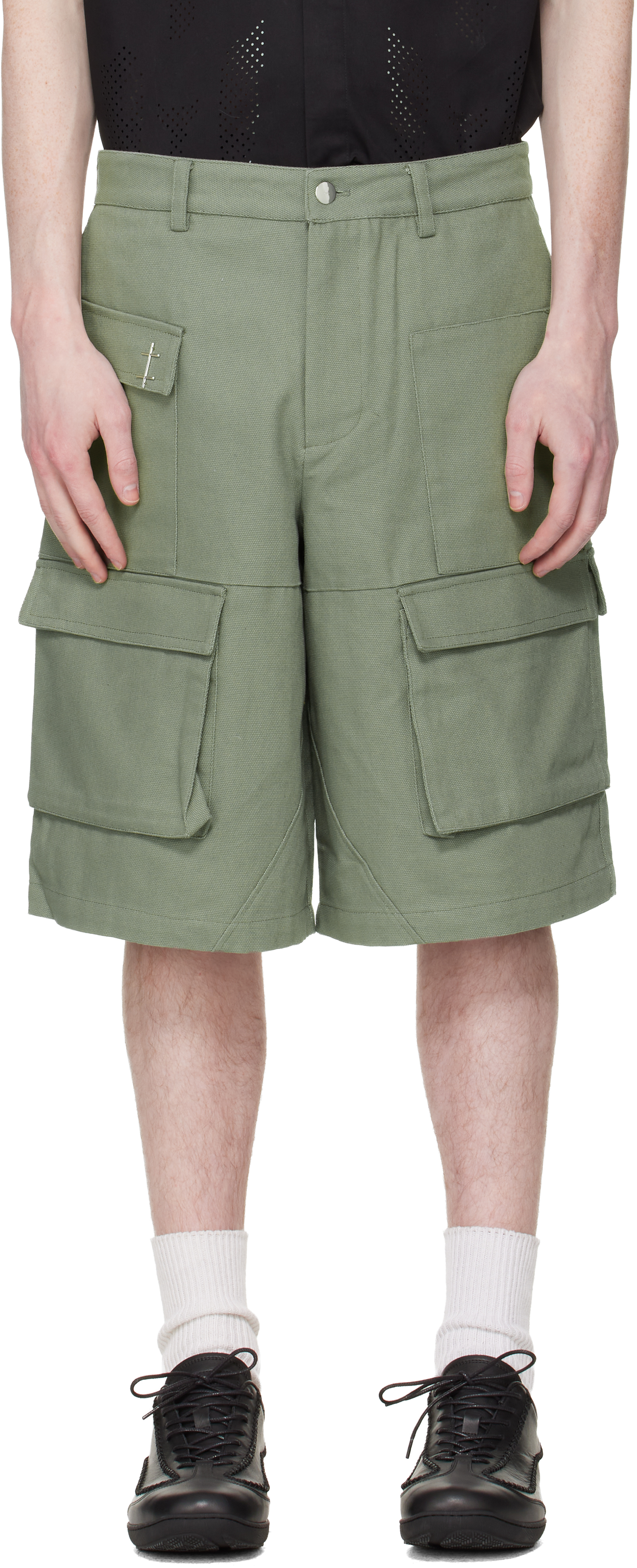 Green Cellulae Cargo Shorts