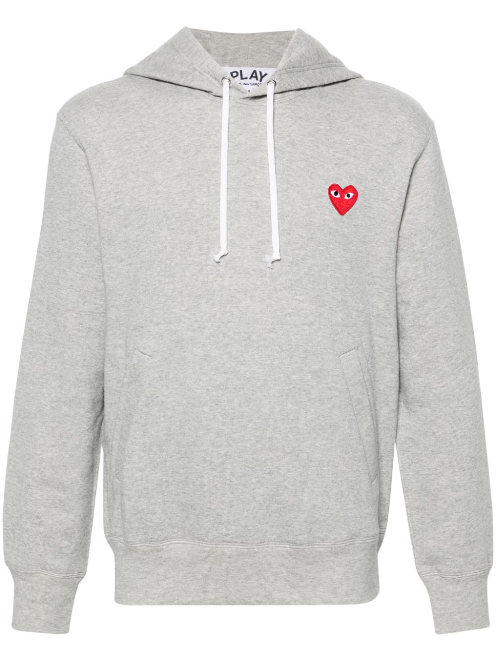 Red Heart Embroidered Hoodie — Gray