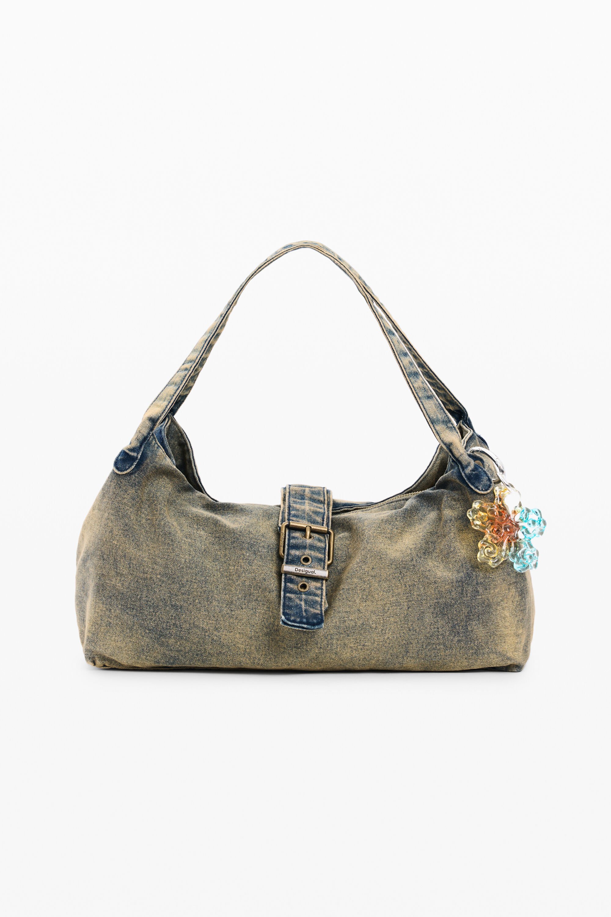 Denim charm bag