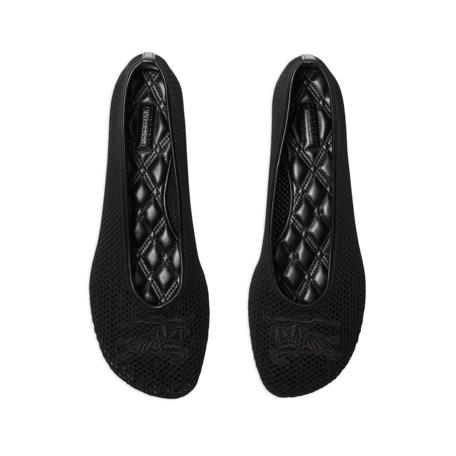 Mesh Detailed Slip-On Ballerina Flats