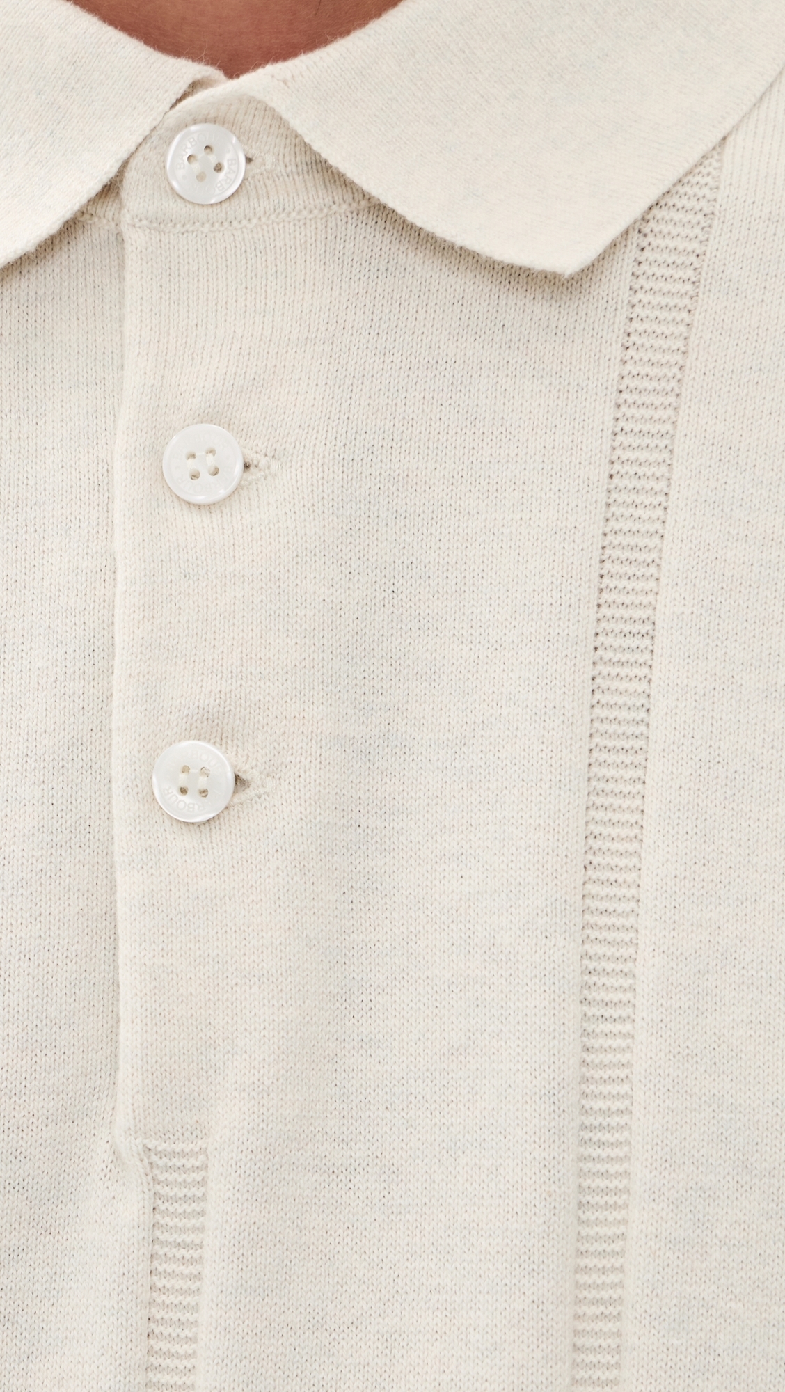 Wellburn Knitted Polo Shirt Oatmeal