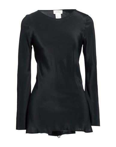 Woman Top Black Size 10 Acetate, Silk
