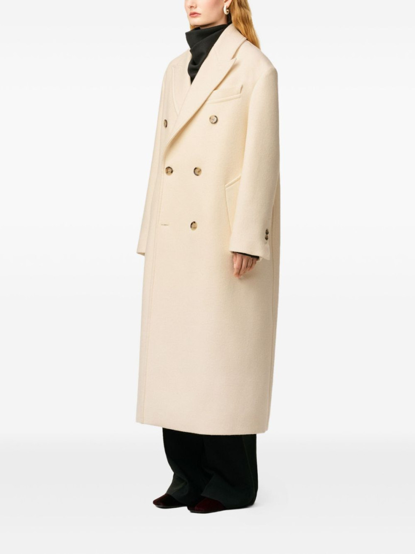 Double-Breasted Coat Coats And Trench Coats White
