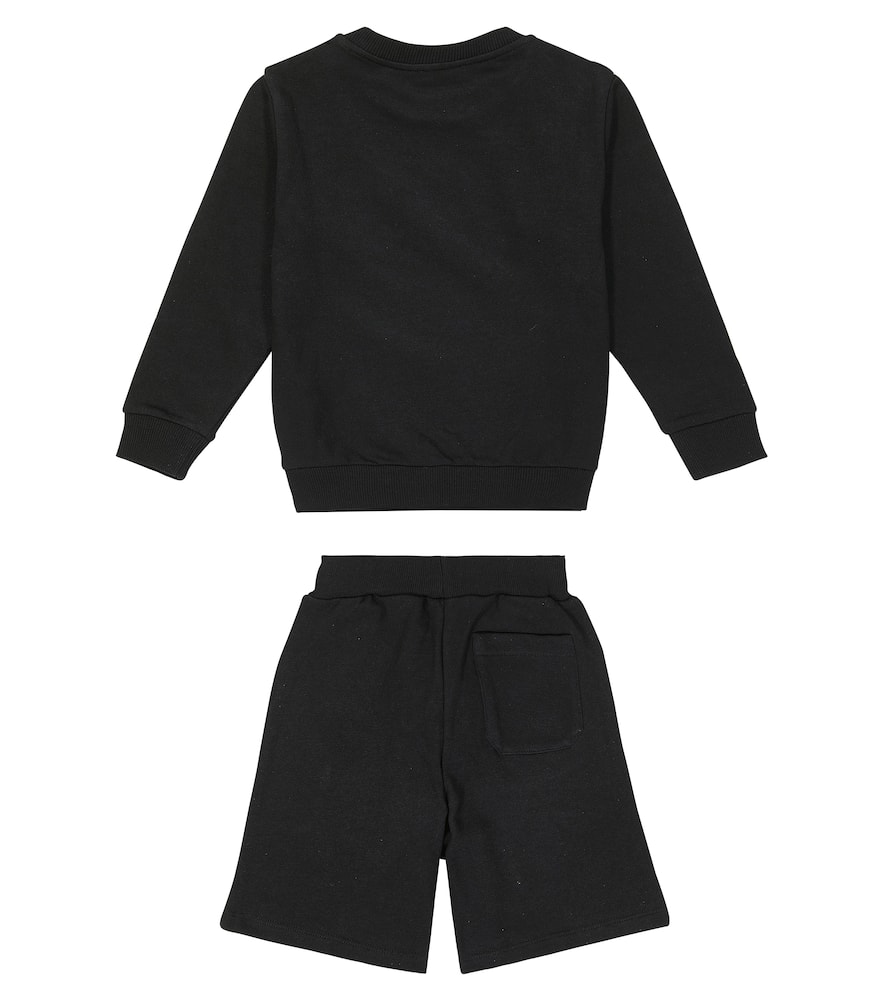 Cotton fleece sweatshirt and shorts set