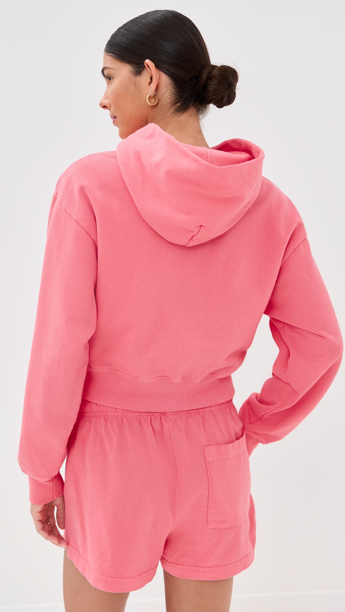 Sporty & Rich Wellness Ivy Cropped Hoodie Cotton Candy/White