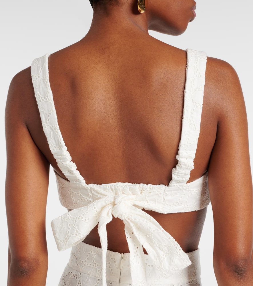 Zimmermann Crush Embroidered linen bra top