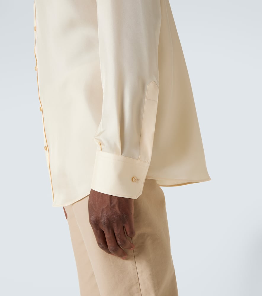 Silk twill dress shirt