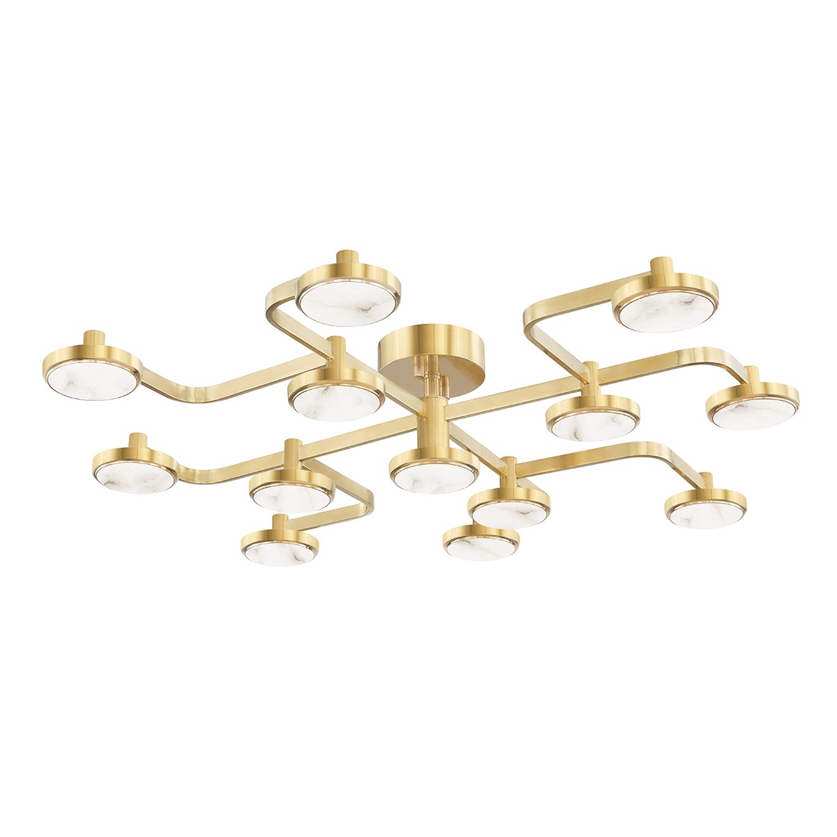 Aged Brass LED Chandelier from the Meander Collection