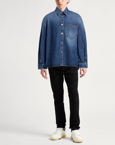 Man Denim outerwear Blue Size M Cotton