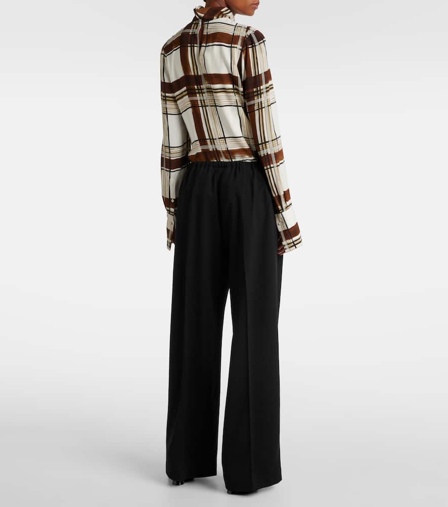 Wool straight pants