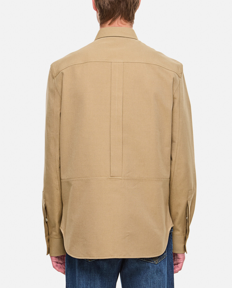 Cargo-pocket cotton shirt - Neutrals