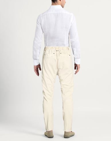 Man Pants Cream Size 32 Cotton, Elastane