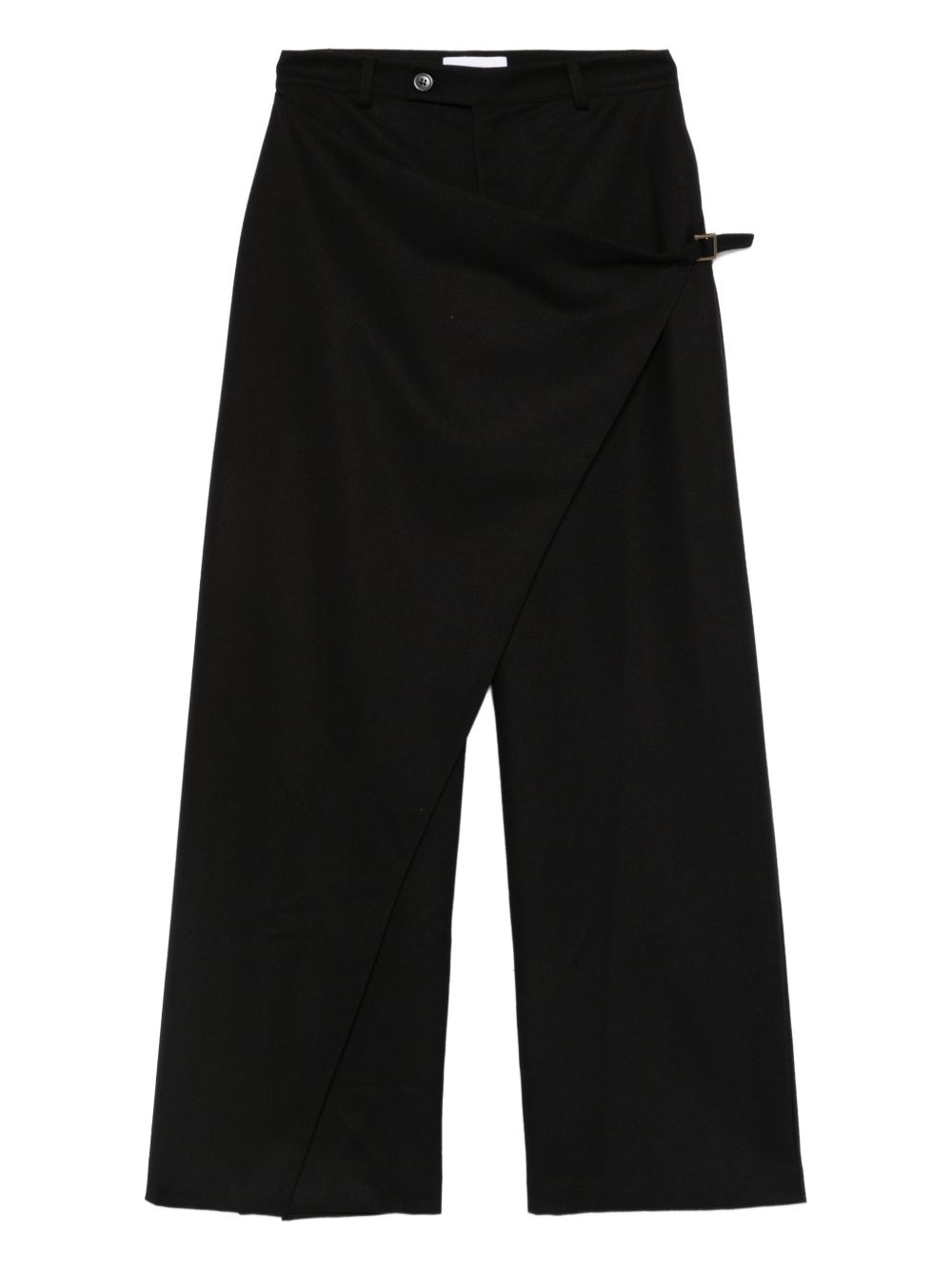 Wrap-Effect Culottes With Asymmetrical Button Fastening And Welt Pockets