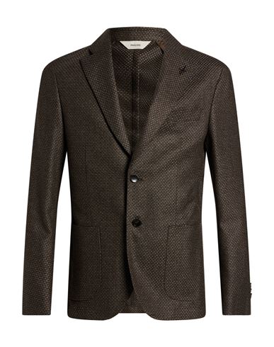 Man Blazer Dark brown Size 38 Wool, Polyamide, Cotton