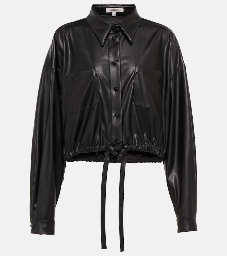 Sleek Comfort faux leather shirt