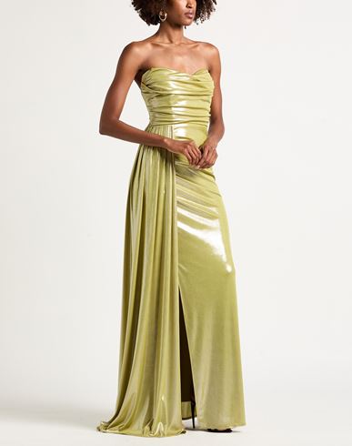 Woman Maxi dress Lime green Size 6 Polyester