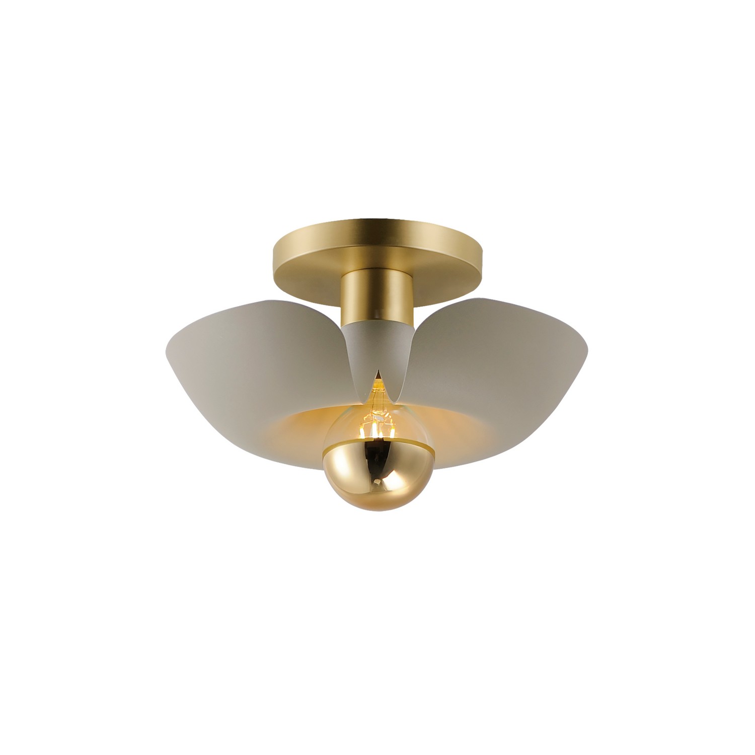Silver Gold Satin Brass LED Flush Mount from the Poppy Collection