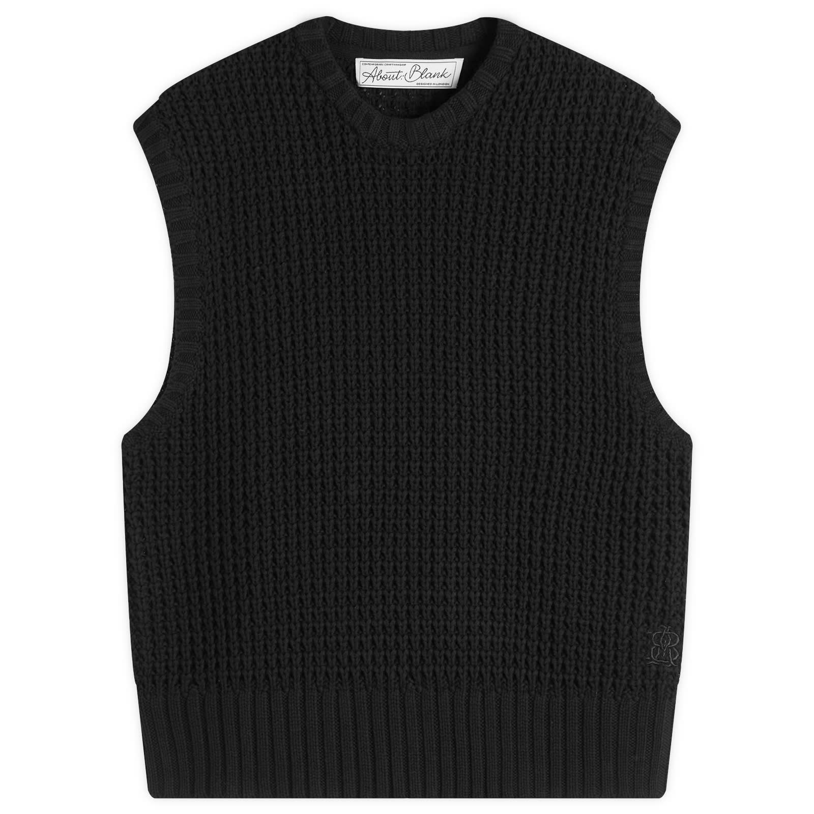 Men's Moss Stitch Knitted Vest Black