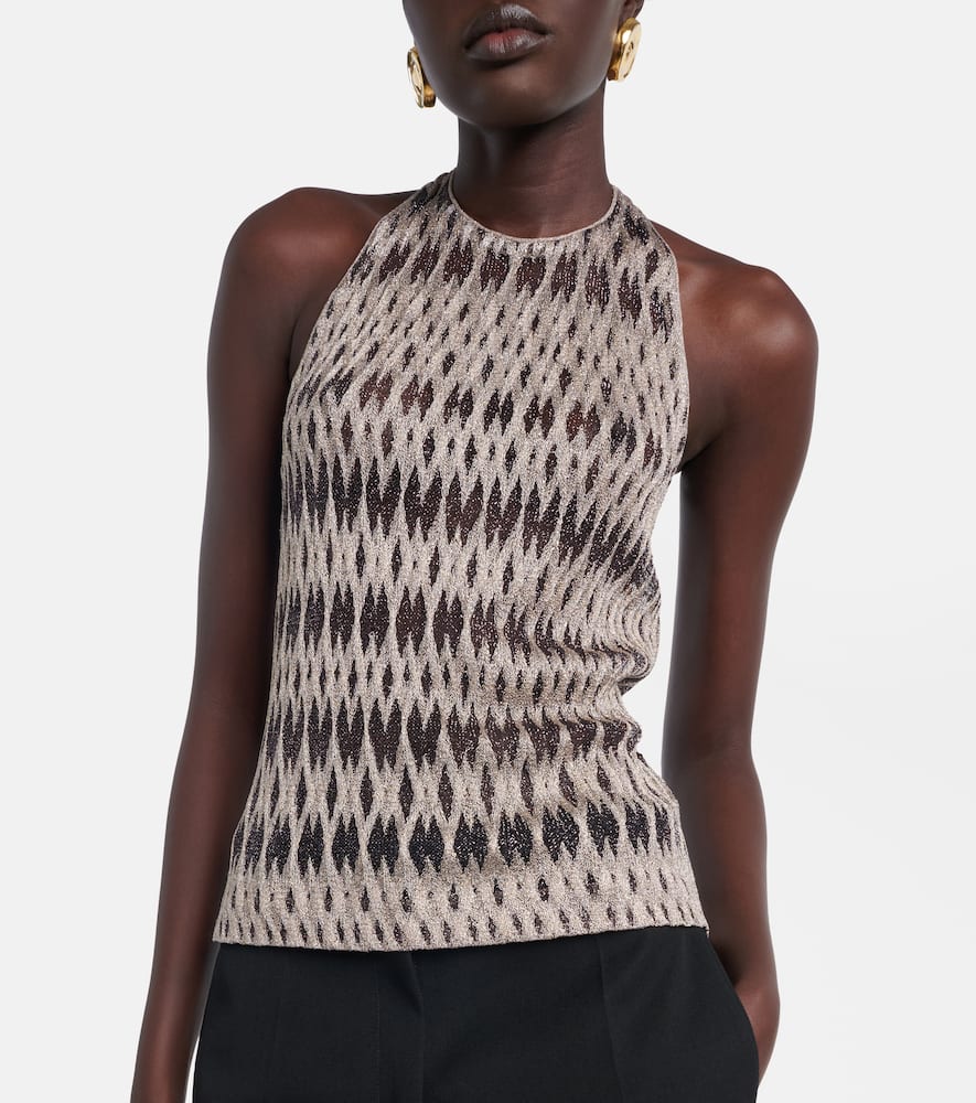 Halterneck lamé top