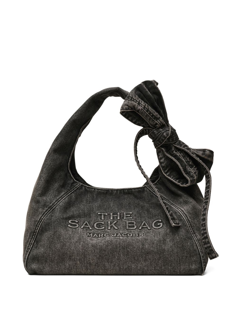 The Bow Denim Mini Sack Bag