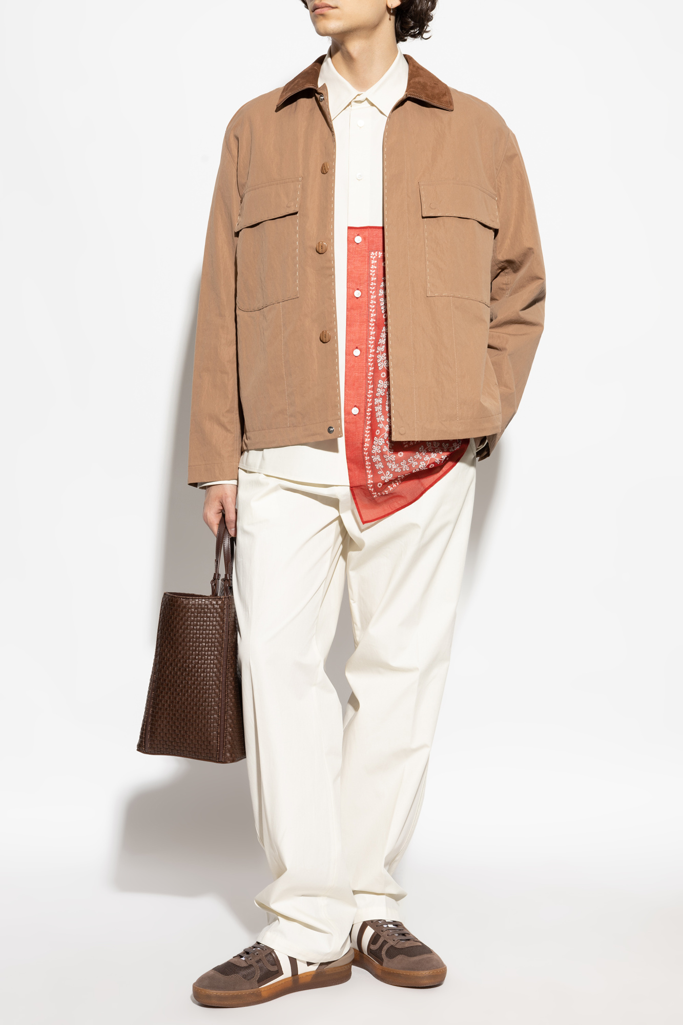 Lanvin Loose Fit Cotton Trousers, Men's, Cream