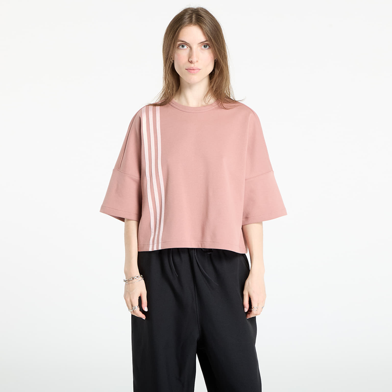 T-shirt adidas Off Placed 3-Stripes T-Shirt Warm Clay