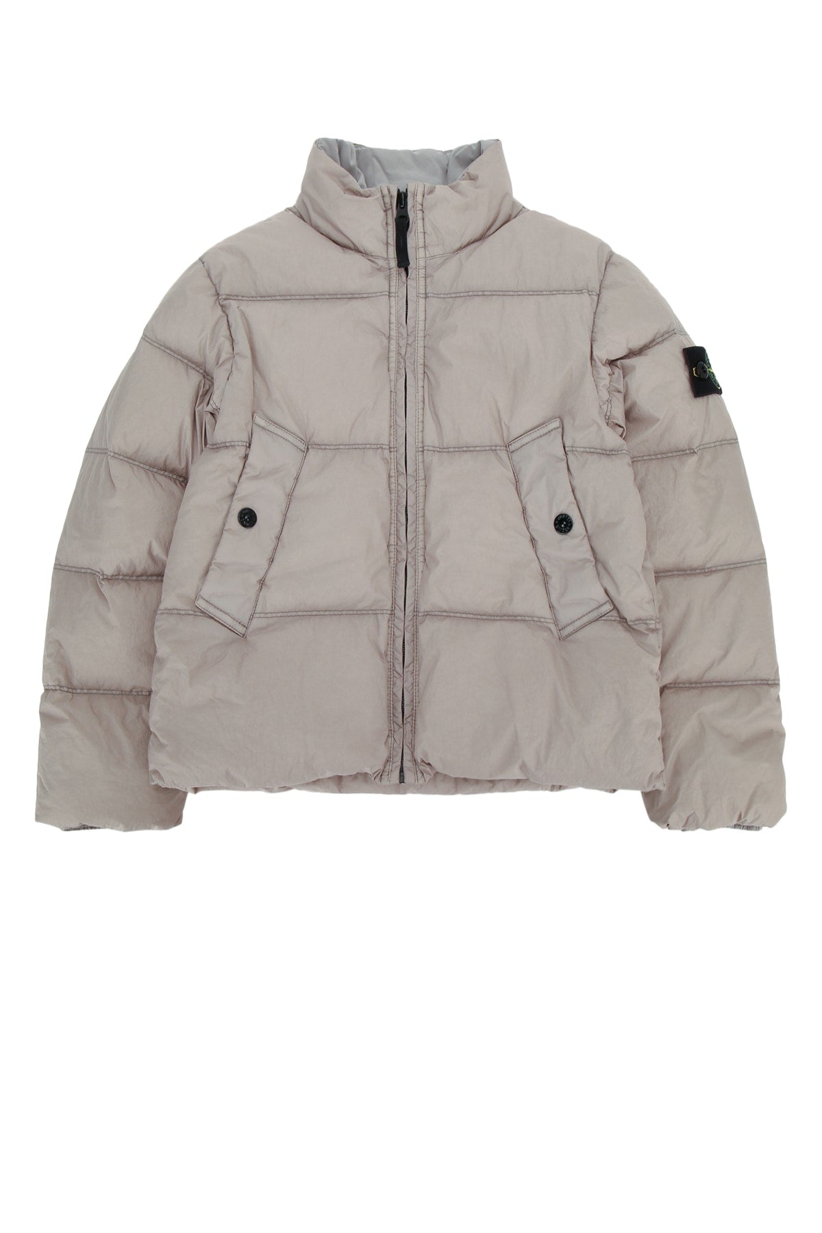 Quilted Polyamide Down Jacket — Gray