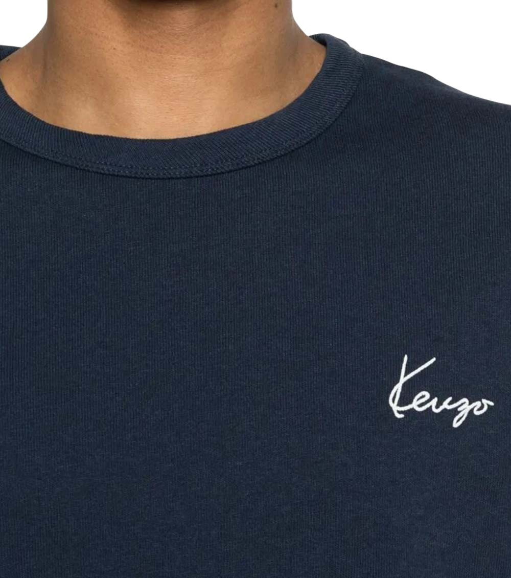 Navy Blue Logo Crew Neck T-Shirt