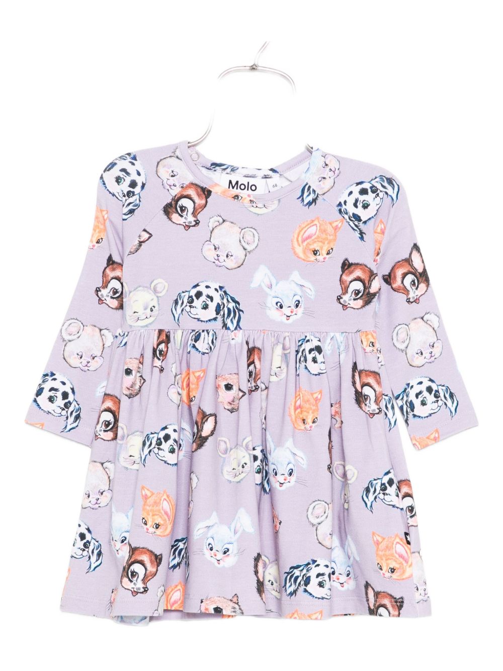 Animal-print flared dress - Purple