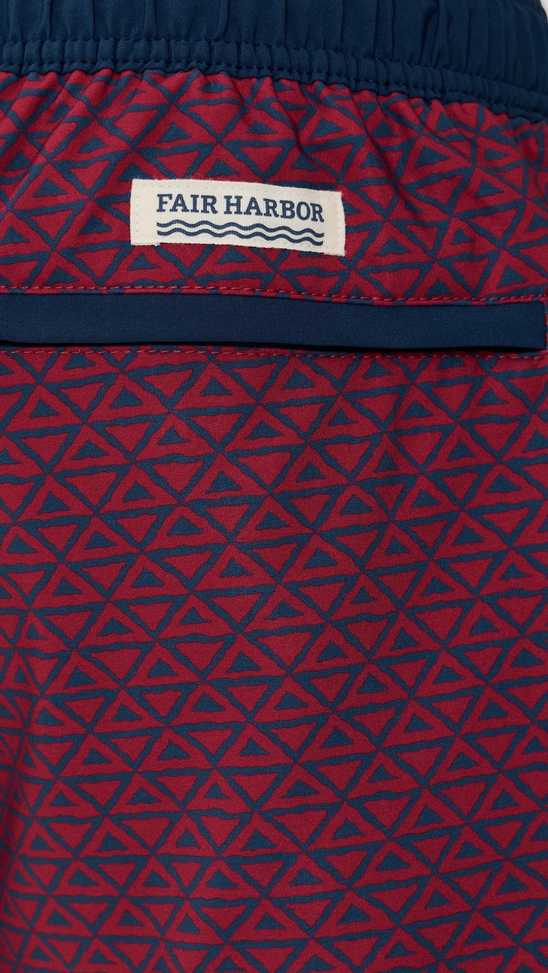 Fair Harbor The Anchor Swim Shorts 6 Nautical Red Wavy Geo