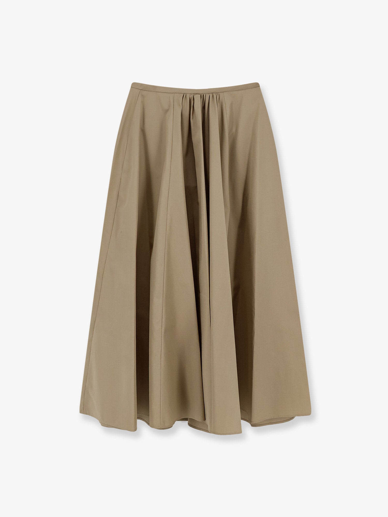 Flared Cotton Skirt — Beige
