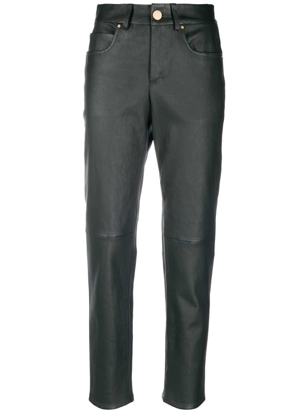 High-rise straight-leg trousers - Brown