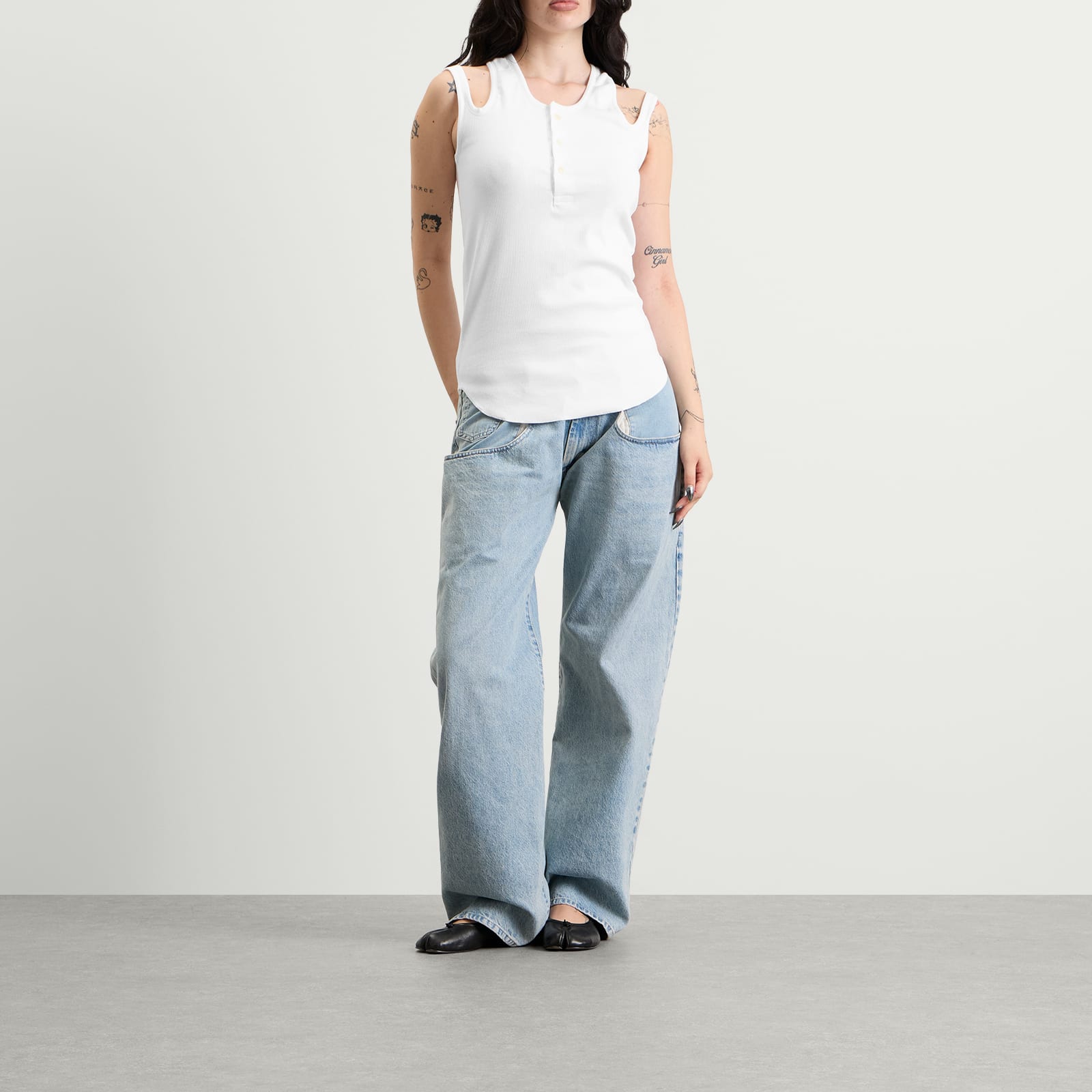 TOGA Rib Tank Top White